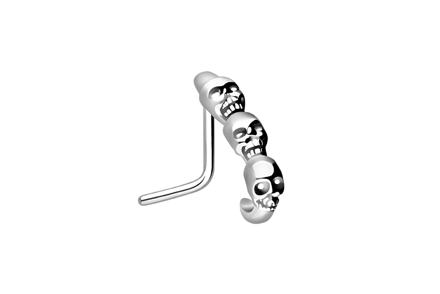 Chirurgenstahl Nasenstecker Nasenpiercing 3 TOTENKÖPFE